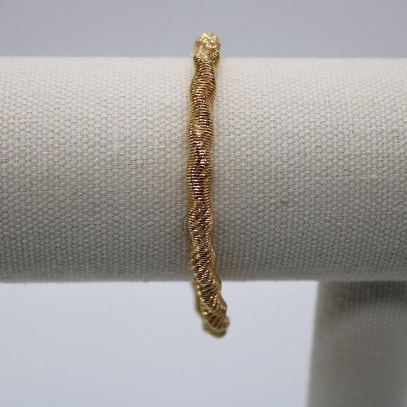 Sterling Silver Gold-tone Stretch Bangle by Leslie's - Picture 5 of 10